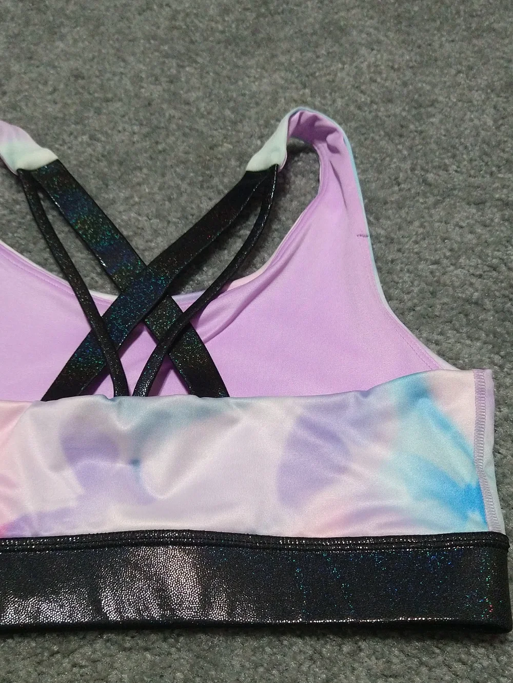 Justice Butterfly Cloud Dye Sports Bra - Brand New